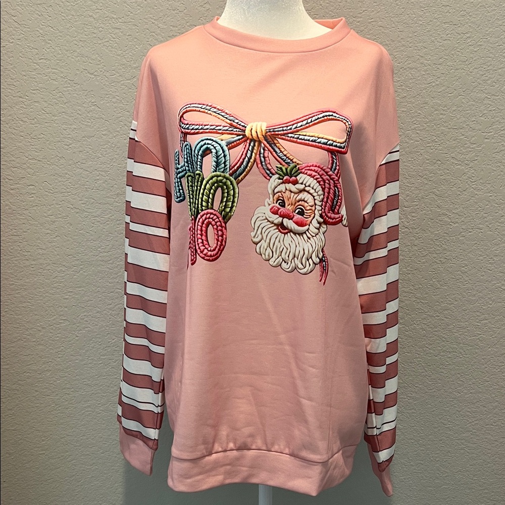 Pink Santa Crew Neck Sweater